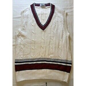 Vintage Izod Lacoste Sweater Vest Sz Medium Tennis Cable Knit